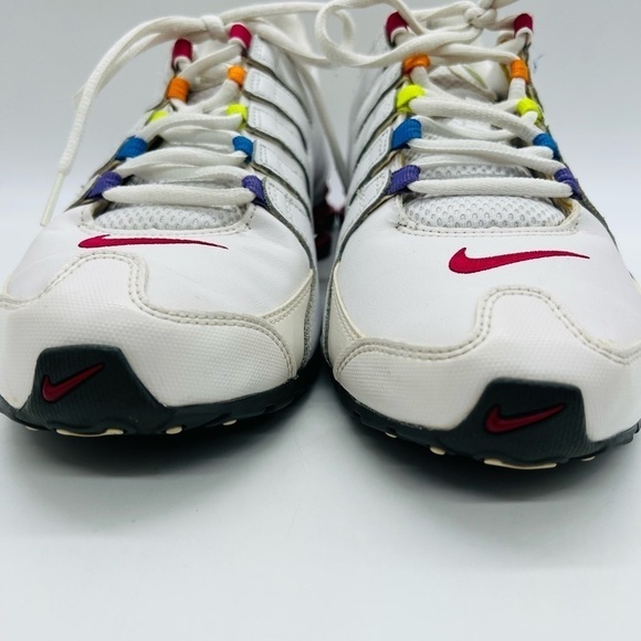 NIKE SHOX 2013 WHITE YOUTH ATHLETIC SHOES WITH RAINBOW HIGHLIGHTS SIZE 7Y - Picture 13 of 14